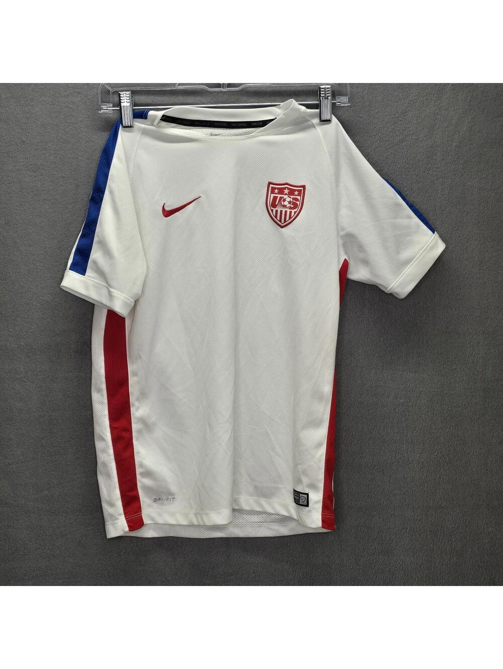 Nike USA Soccer Jersey Youth Large L 14-16 2014 World Cup Home White 17.5 PTP